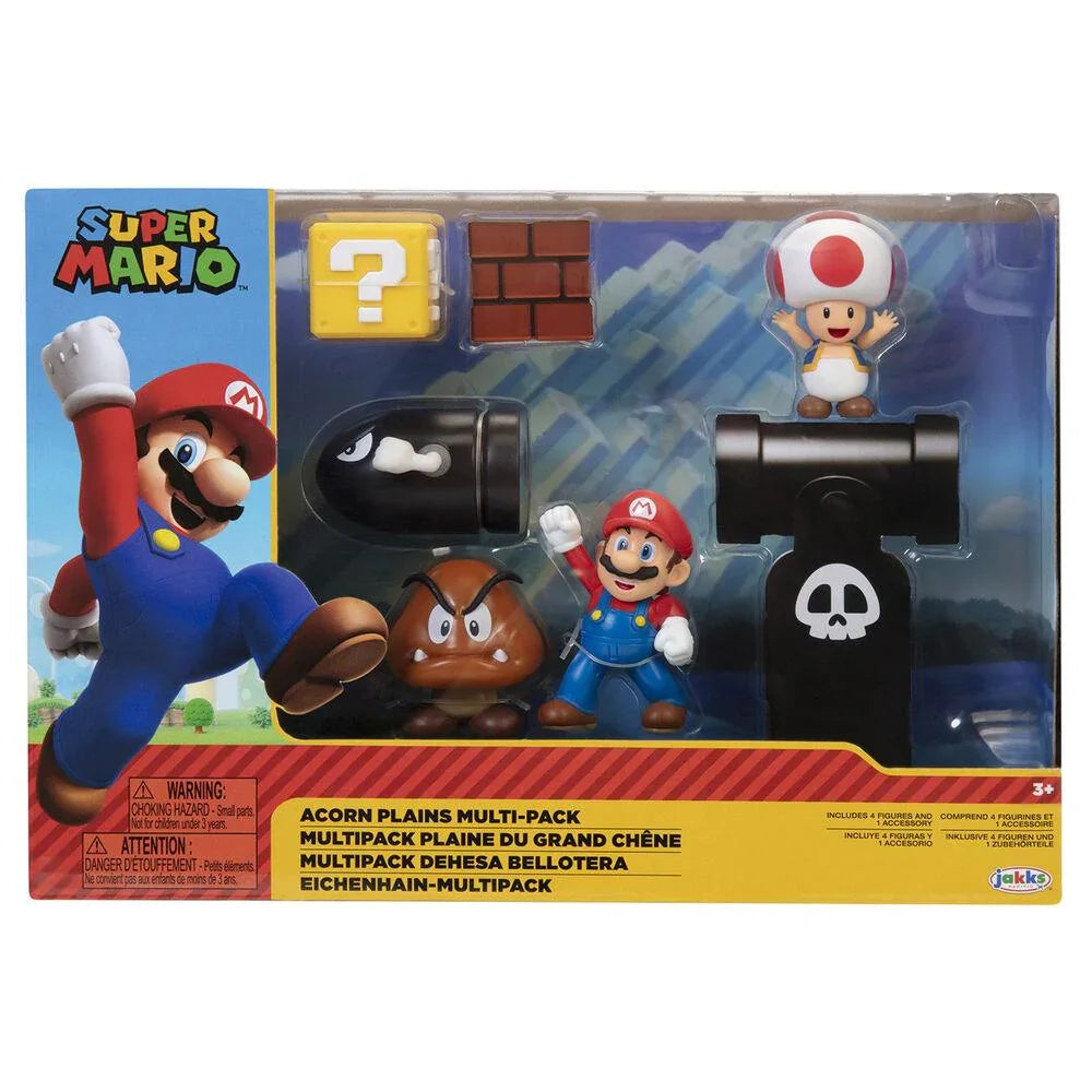 World of Nintendo Super Mario 2.5" Acorn Plains Diorama Set Figures - Jakks Pacific - Ginga Toys