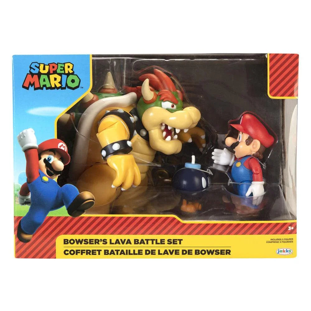World of Nintendo Super Mario 2.5" Bowser's Lava Battle Special Set Toy figure - Jakks Pacific - Ginga Toys