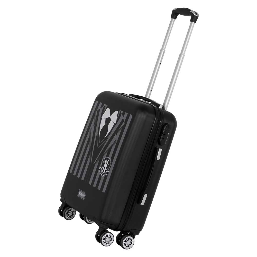 Netflix TV Wednesday Uniform Black ABS 4-Wheel Cabin Suitcase 55cm - Ginga Toys