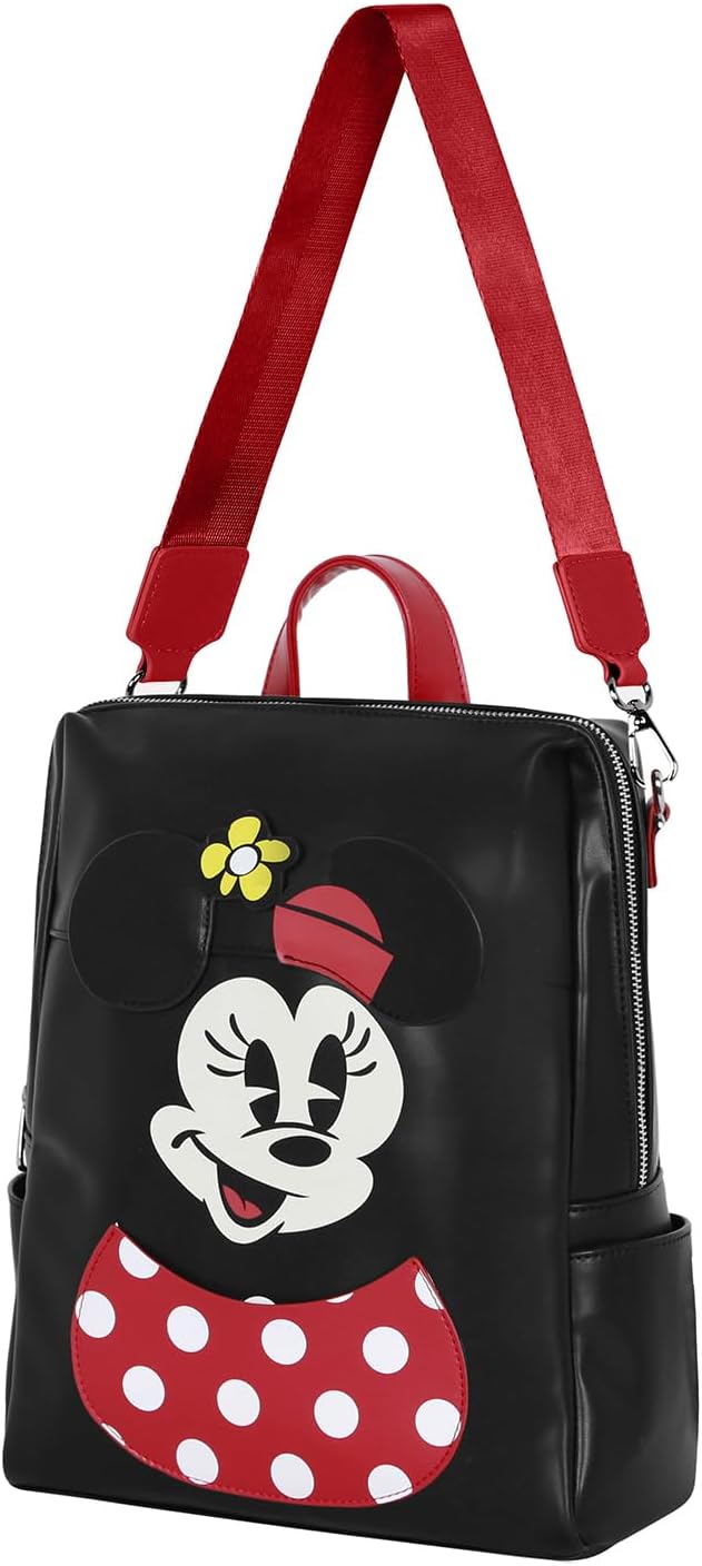 Disney Minnie Mouse Black Shield Backpack - Minnie Mouse Face