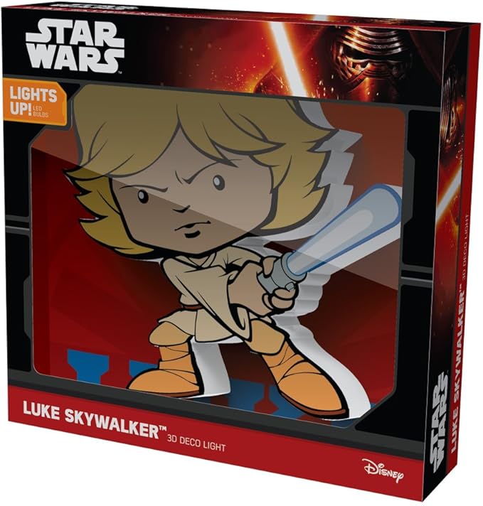3D Light FX Star Wars Luke Skywalker 3D Deco Mini-Sized Sticker LED Wall Light - Ginga Toys