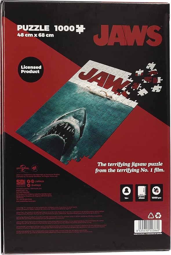 Jaws Movie Poster 1000-Piece Jigsaw Puzzle - Ginga Toys