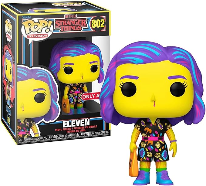 Funko Pop! Television: Stranger Things - Eleven (in Mall Outfit) Blacklight Exclusive Vinyl Figure #802 - Ginga Toys