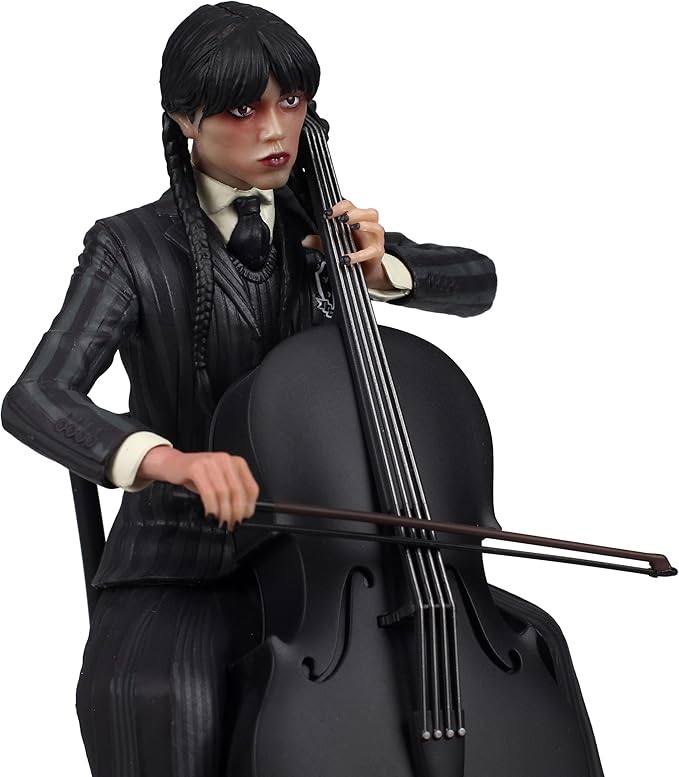 Netflix Wednesday Addams with Cello PVC Figure 20cm - Ginga Toys