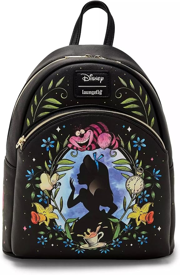Image ALT Text
Loungefly Disney Alice in Wonderland Floral Glow Mini Backpack with Alice and Cheshire Cat - Ginga Toys