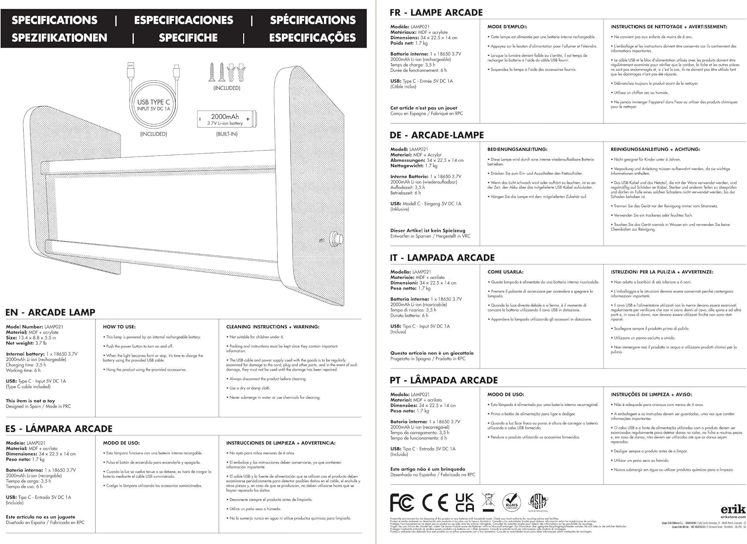 Stranger Things Palace Arcade Wall Shelf Lamp