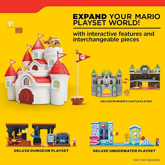 Super Mario Deluxe Mushroom Kingdom Castle Playset - Ginga Toys