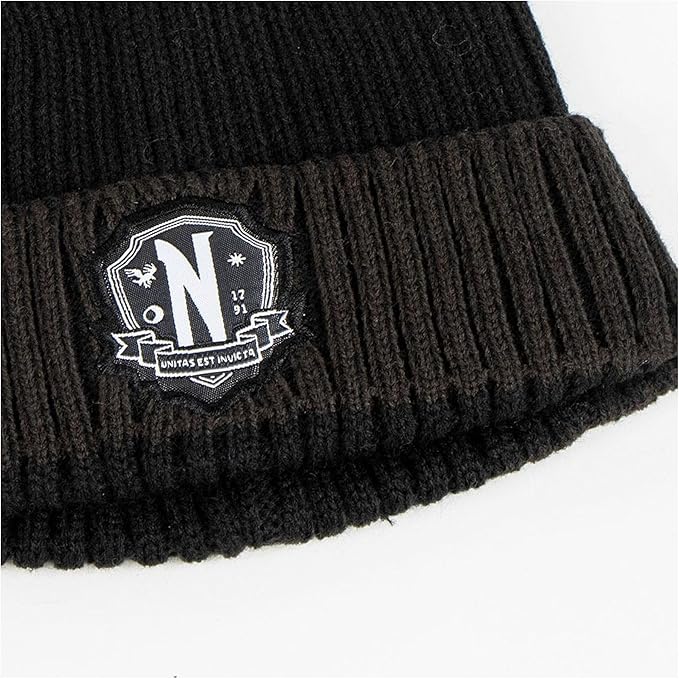 Netflix Wednesday Addams Beanie & Scarf Set - Ginga Toys