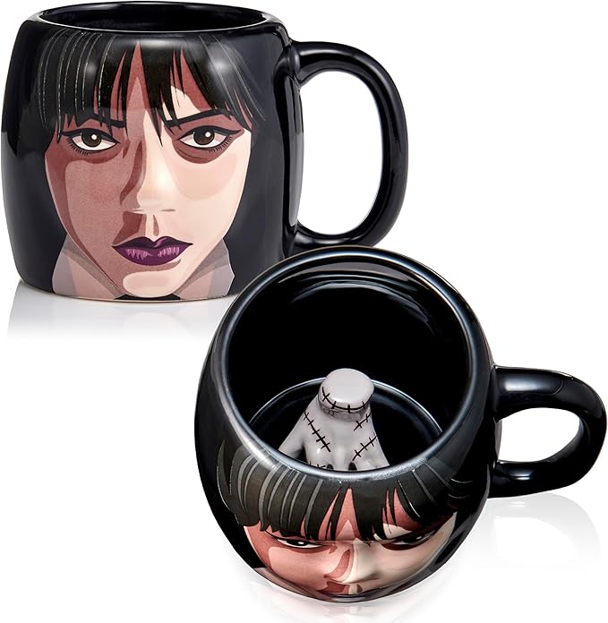 Netflix TV Wednesday with Thing inside Black 3D Mug - Ginga Toys