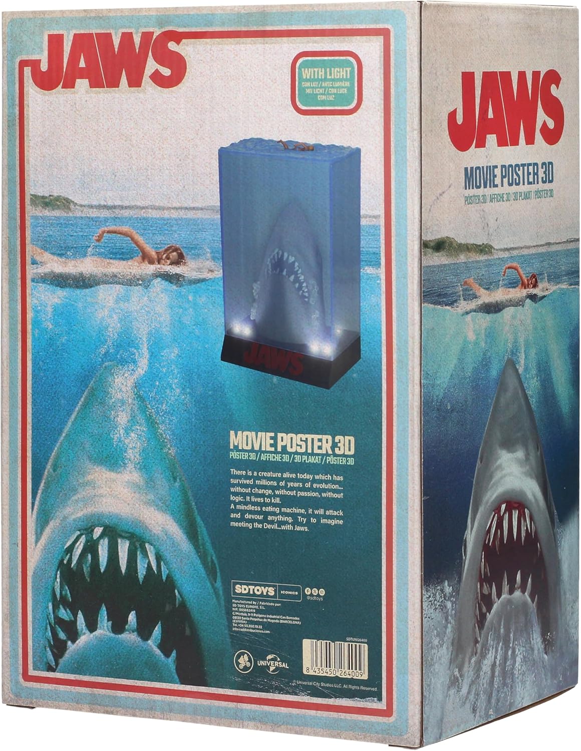 Jaws 50th Anniversary Light-Up 3D Movie Poster Diorama - Ginga Toys
