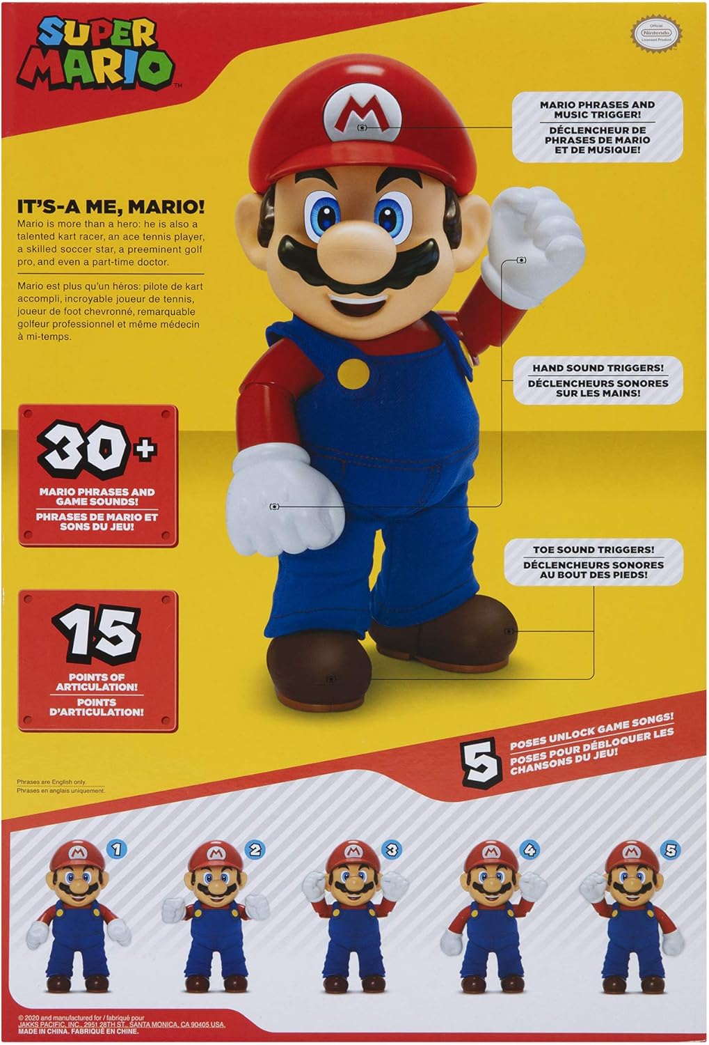 Nintendo Super Mario It's-A Me, Mario! Collectible interactive Action Figure by Jakks Pacific - Ginga Toys