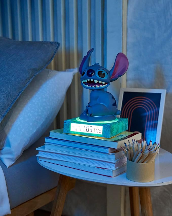 Disney Stitch 3D Night Light with Alarm Clock - Ginga Toys