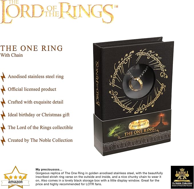 Lord Of The Rings The One Ring Anodised Stainless Steel Replica - Ginga Toys
