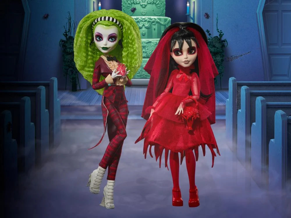 Monster High x Beetlejuice Beetlejuice Skullector Beetlejuice Wedding Exclusive Two-Pack Dolls Set - Ginga Toys