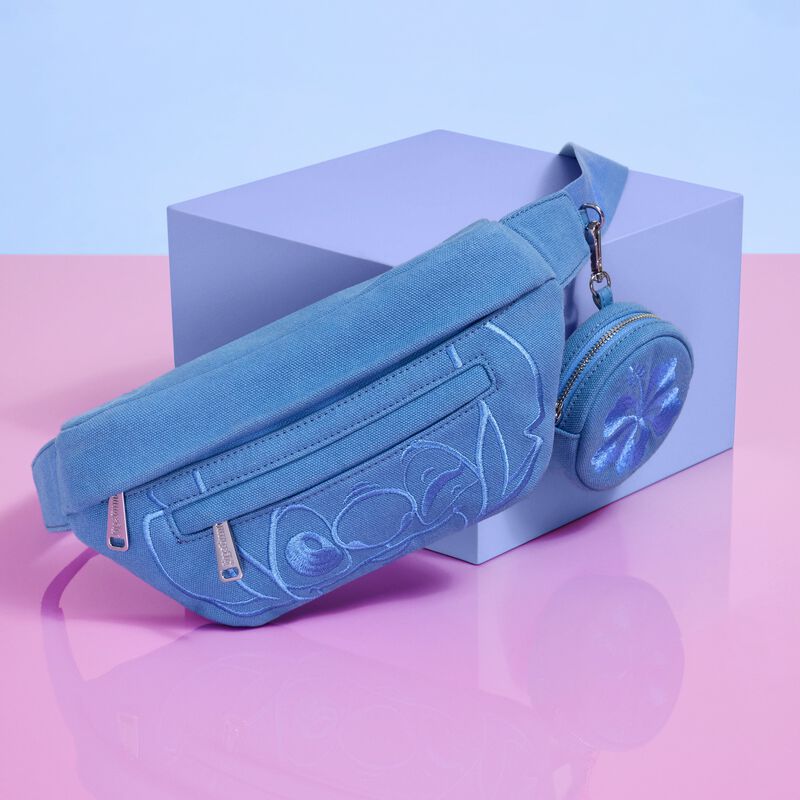Loungefly Disney Stitch Ohana Canvas Convertible Belt Bag with Coin Bag - Ginga Toys