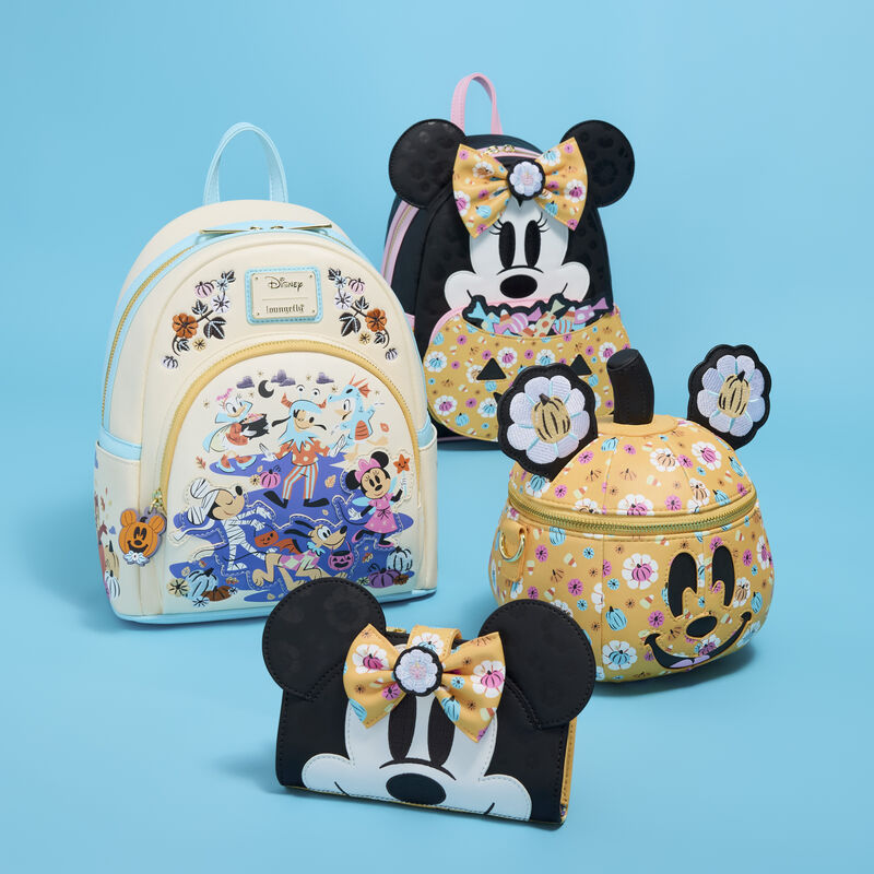Loungefly Disney Mickey Mouse Floral Pumpkin Head Glow Figural Crossbody Bag - Ginga Toys