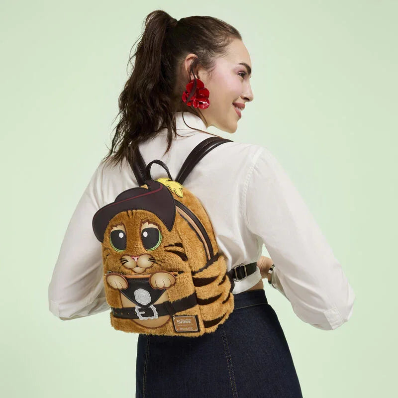 Loungefly Dreamworks Shrek Puss In Boots Plush Cosplay Mini Backpack