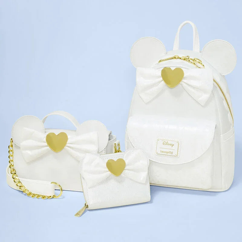 Loungefly Disney Minnie Mouse Iridescent Lace Wedding Crossbody Bag