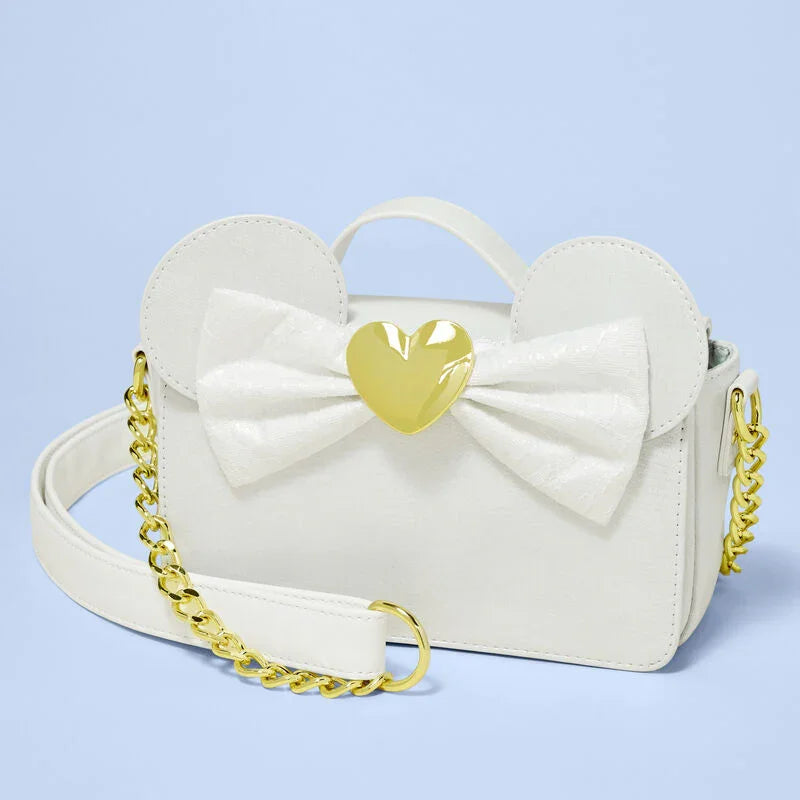 Loungefly Disney Minnie Mouse Iridescent Lace Wedding Crossbody Bag