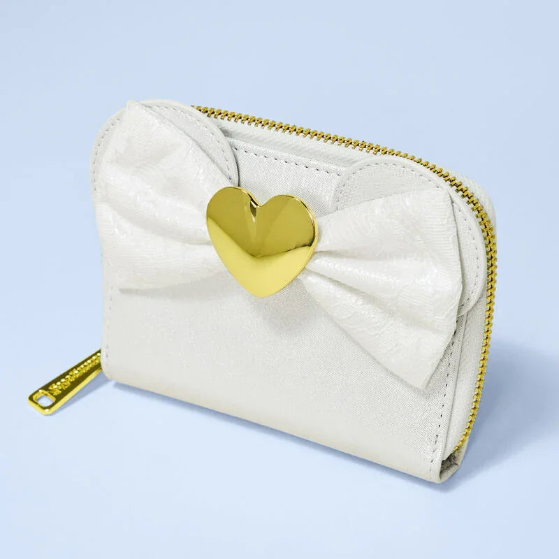 Loungefly Disney Minnie Mouse Iridescent Lace Wedding Zip Around Wallet