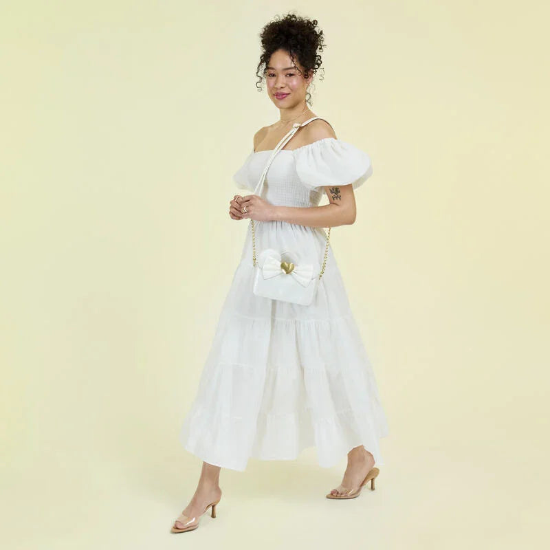 Loungefly Disney Minnie Mouse Iridescent Lace Wedding Crossbody Bag