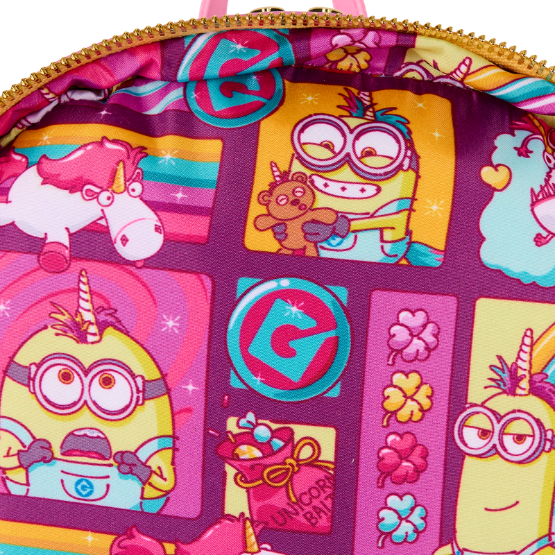 Loungefly Minions Fluffy Unicorn Rainbow Mini Backpack