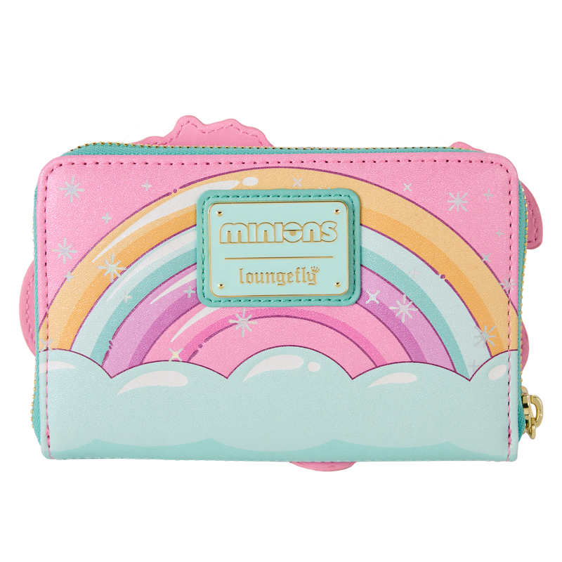 Loungefly Minions Fluffy Unicorn Rainbow Glitter Zip Around Wallet