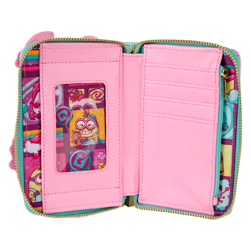 Loungefly Minions Fluffy Unicorn Rainbow Glitter Zip Around Wallet
