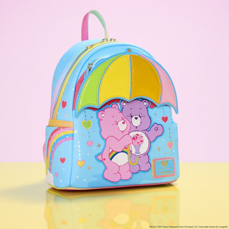 Loungefly Care Bears Cheer Bear & Share Bear Rainbow Umbrella Mini Backpack - Ginga Toys