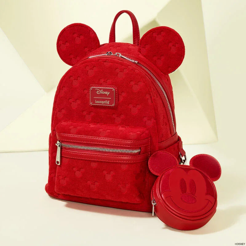 Loungefly Disney Mickey Mouse All-Over Print Terry Cloth Mini Backpack