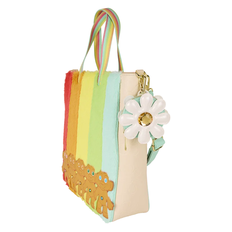 Loungefly Classic Trolls Plush Glitter Tote Crossbody Bag with Coin Bag