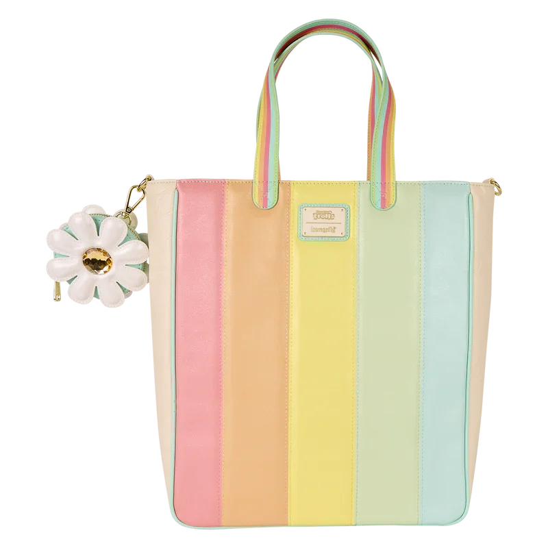 Loungefly Classic Trolls Plush Glitter Tote Crossbody Bag with Coin Bag
