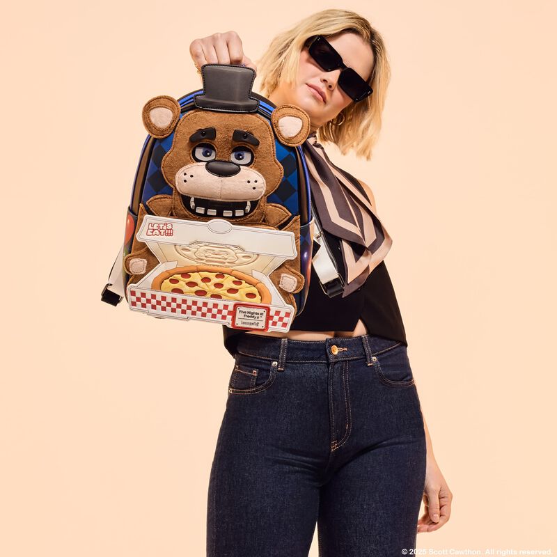 Loungefly Five Nights at Freddy's Freddy Fazbear Plush Cosplay Lenticular Mini Backpack - Ginga Toys