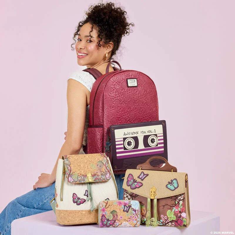 Loungefly Marvel Guardians of the Galaxy Groot Mixtape All-Over Print Full-Size Backpack