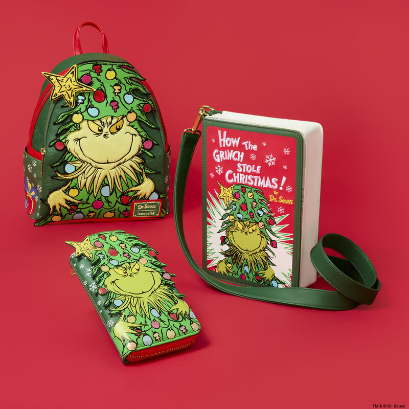 Loungefly The Grinch Dr. Seuss How the Grinch Stole Christmas! Tree Zip Around Wallet - Ginga Toys