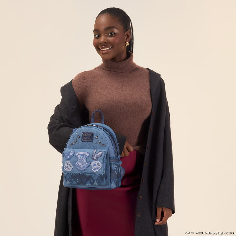 Loungefly Harry Potter Hogwarts Denim Mini Backpack - Ginga Toys