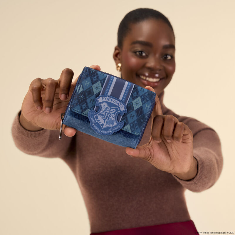 Loungefly Harry Potter Hogwarts Denim Tri-fold Wallet - Ginga Toys