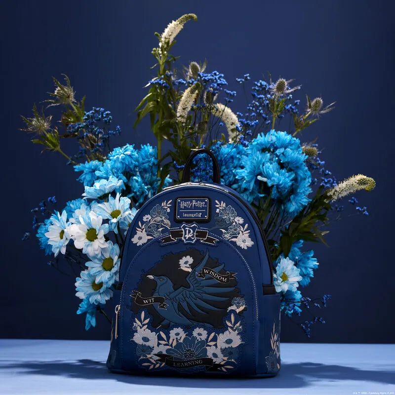 Loungefly Harry Potter Ravenclaw House Floral Tattoo Mini Backpack