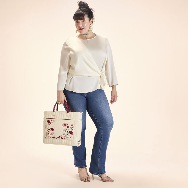 Loungefly Cream & Red Floral Convertible Backpack and Tote Crossbody Bag - Ginga Toys