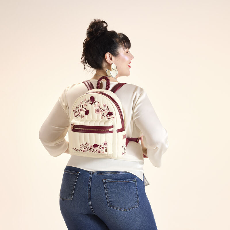 Loungefly Cream & Red Floral Mini Backpack - Ginga Toys