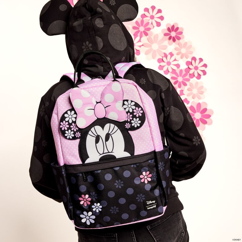 Loungefly Disney Minnie Mouse Floral Rock The Dots Nylon Full-Size Backpack - Ginga Toys