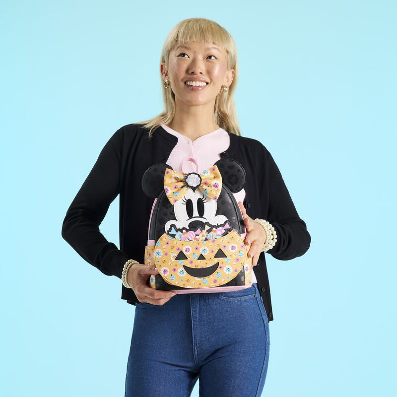 Loungefly Disney Minnie Mouse Cosplay Floral Pumpkin Glow Mini Backpack - Ginga Toys