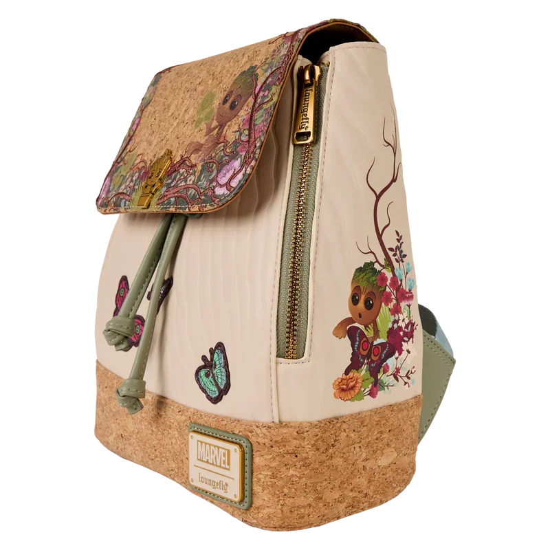 Loungefly Marvel Guardians of the Galaxy Floral Groot Drawstring Mini Backpack