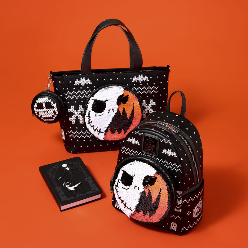 Loungefly Disney The Nightmare Before Christmas Jack Skellington Reversible Sequins Mini Backpack - Ginga Toys