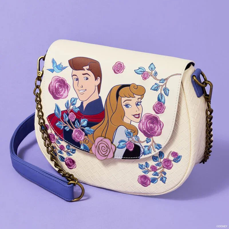 Loungefly Disney Sleeping Beauty Princess Aurora & Prince Phillip Floral Crossbody Bag