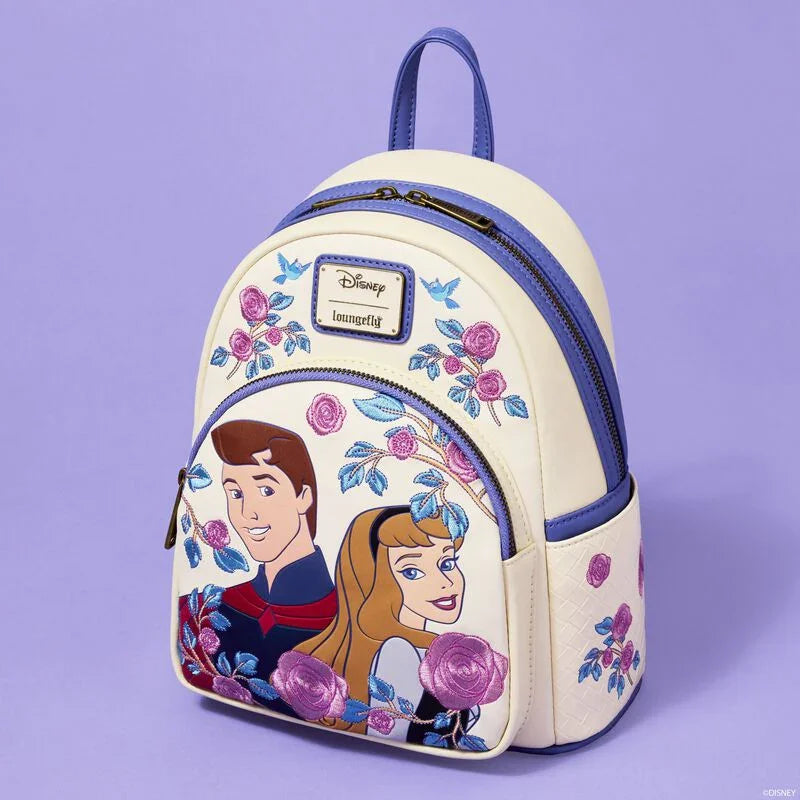 Loungefly Disney Sleeping Beauty Princess Aurora & Prince Phillip Floral Mini Backpack