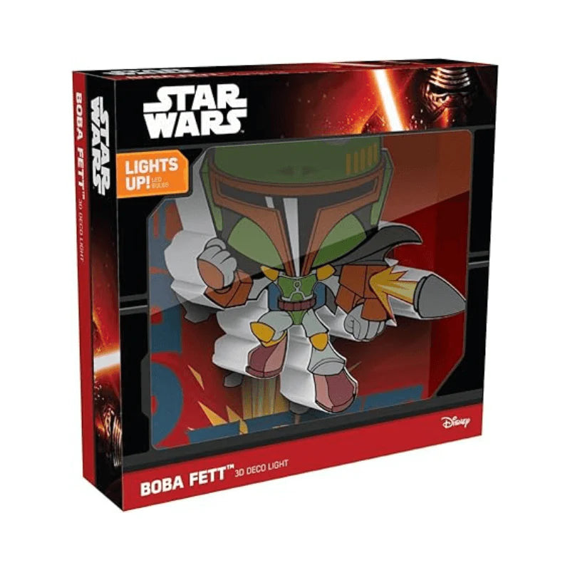 3D Light FX Star Wars Boba Fett 3D Deco Mini-Sized Sticker LED Wall Light - Ginga Toys