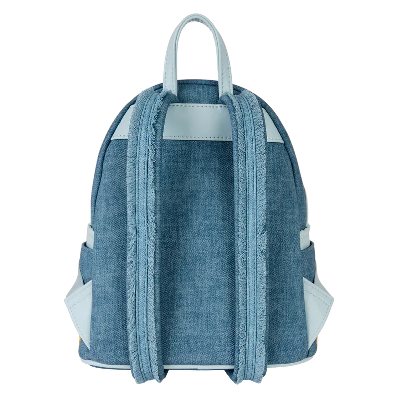 Loungefly Disney Dogs & Cats Floral Faux Denim Fringe Mini Backpack