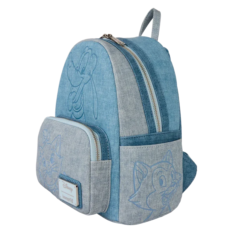Loungefly Disney Dogs & Cats Faux Denim Mini Backpack