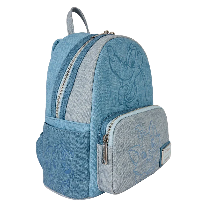 Loungefly Disney Dogs & Cats Faux Denim Mini Backpack